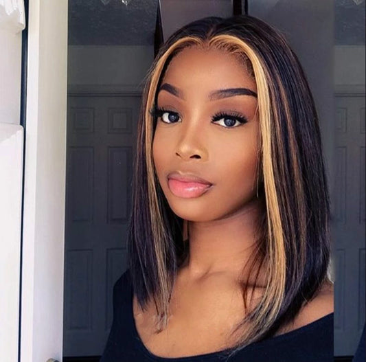 Explosion Style Front Lace Straight Hair Wig European And American Women's Wig Short Straight Hair Synthetic Hair Wigs