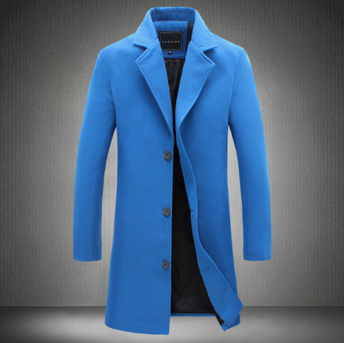Autumn And Winter New Mens Solid Color Casual Coats
