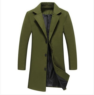 Autumn And Winter New Mens Solid Color Casual Coats