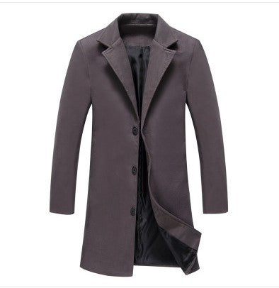 Autumn And Winter New Mens Solid Color Casual Coats