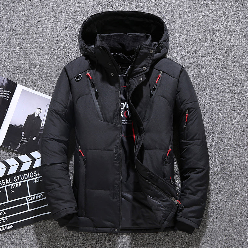 Winter Thick Men Solid Hooded Coats Detachable Jacket