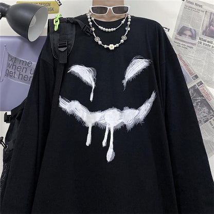 Printed Loose Student Harajuku Long Sleeve T-Shirt For Men and Women