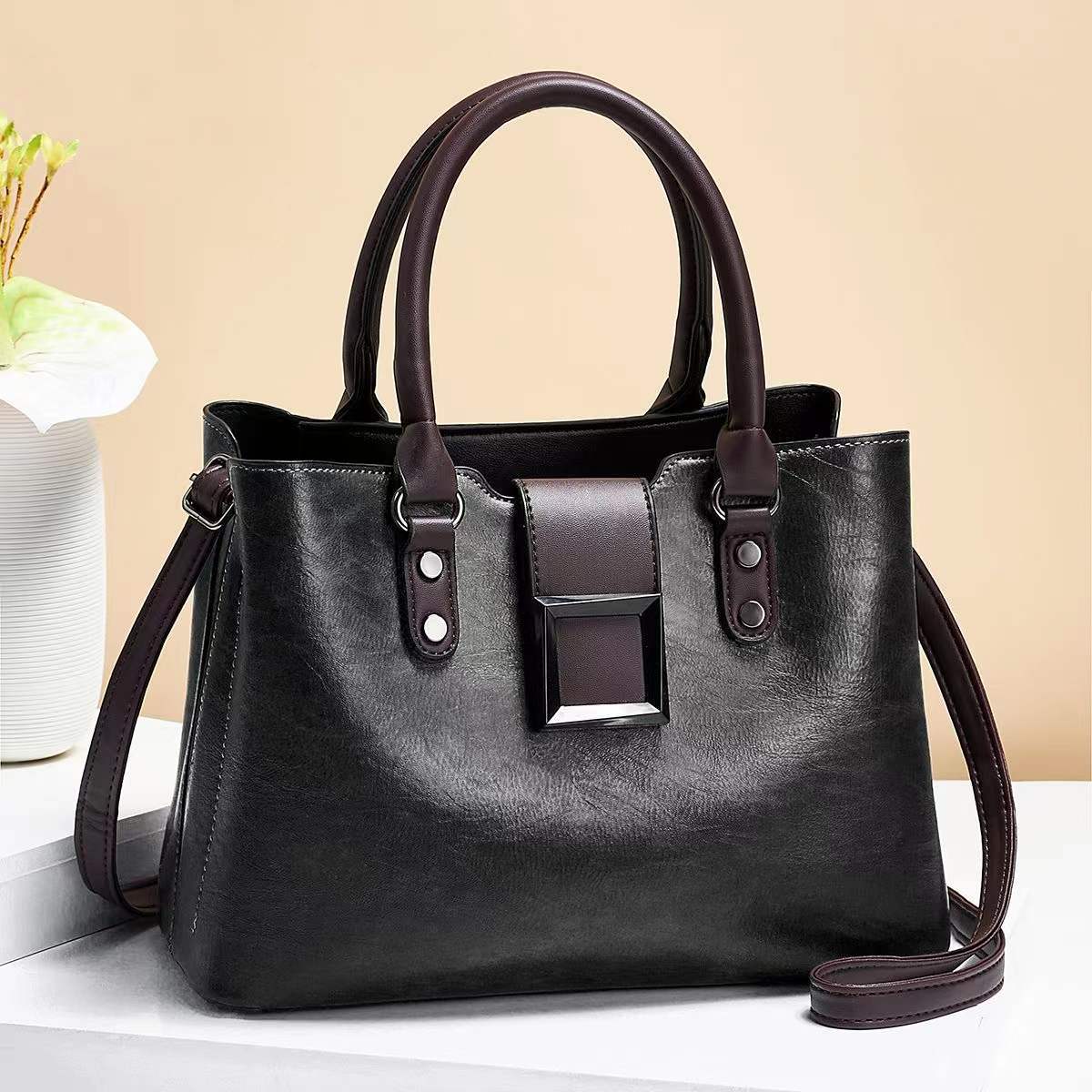 Women Shoulder Bag Big Buckle Handbags