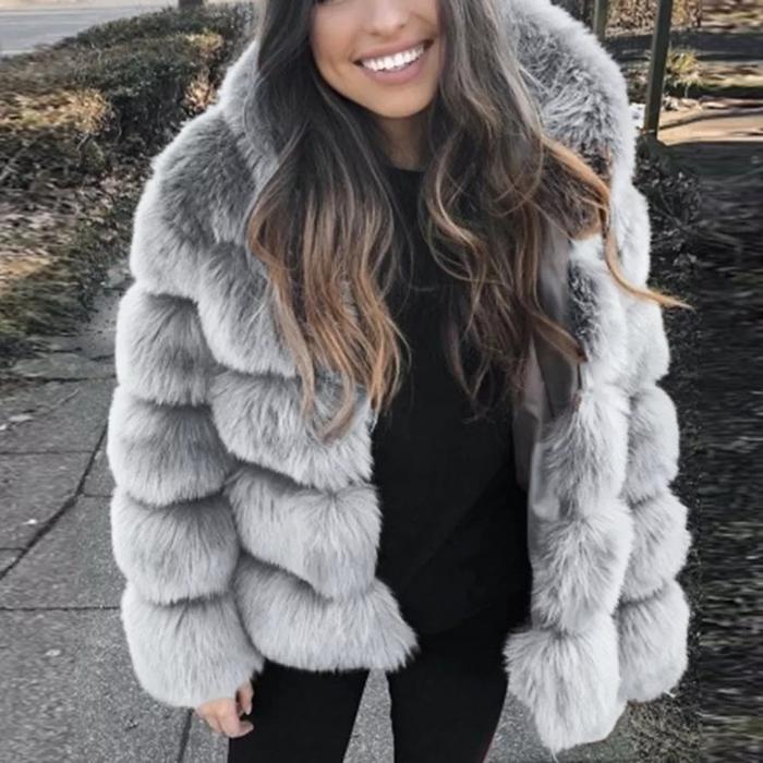 Fur Fox Fur Hooded Women's Coat