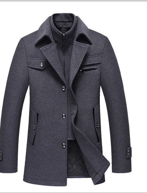 Men Woolen Coats Winter Slim Fit