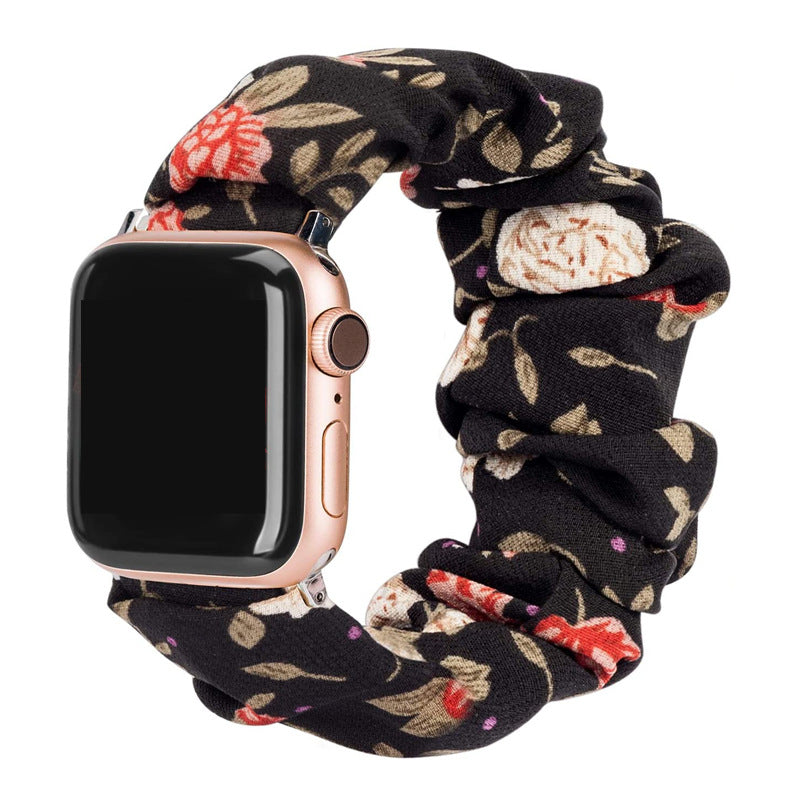 Compatible with Apple, Printed Fabric iWatch New Product Bracelet Hair Ring Strap