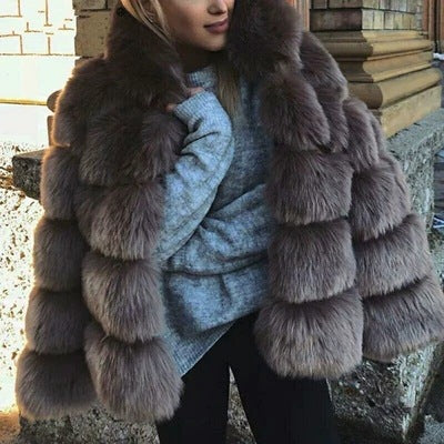 Fur Fox Fur Hooded Women's Coat