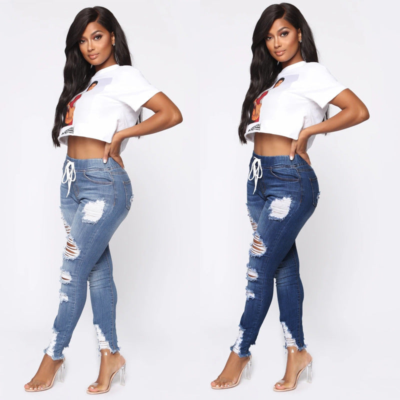 Fashion Stretch Ripped Skinny Hip Jeans