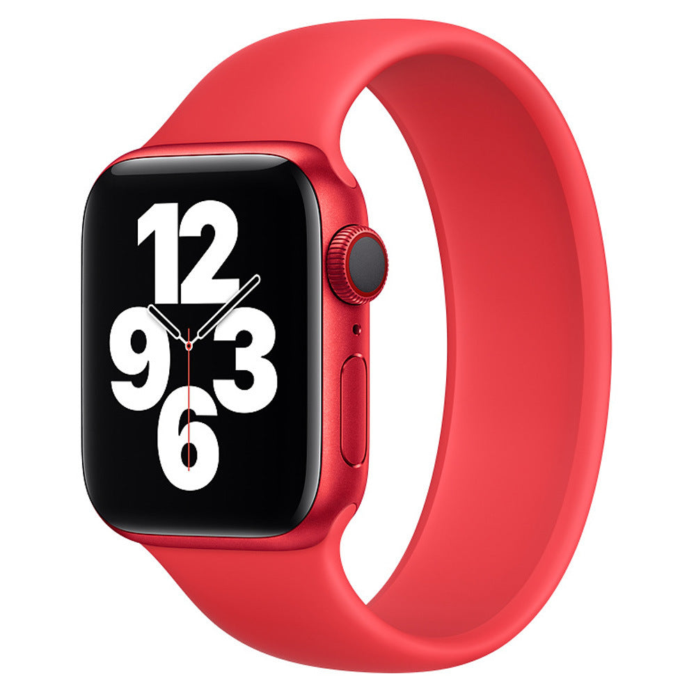 Compatible with Apple, Suitable for Apple Watch Strap iWatch New Elastic One Solid Color Silicone Strap