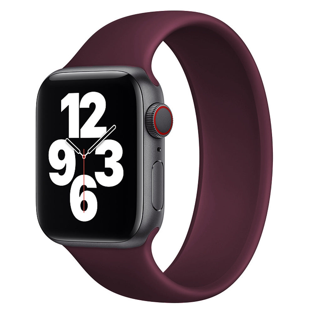 Compatible with Apple, Suitable for Apple Watch Strap iWatch New Elastic One Solid Color Silicone Strap