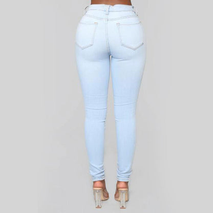 Simple Fashion Ladies High Stretch Jeans