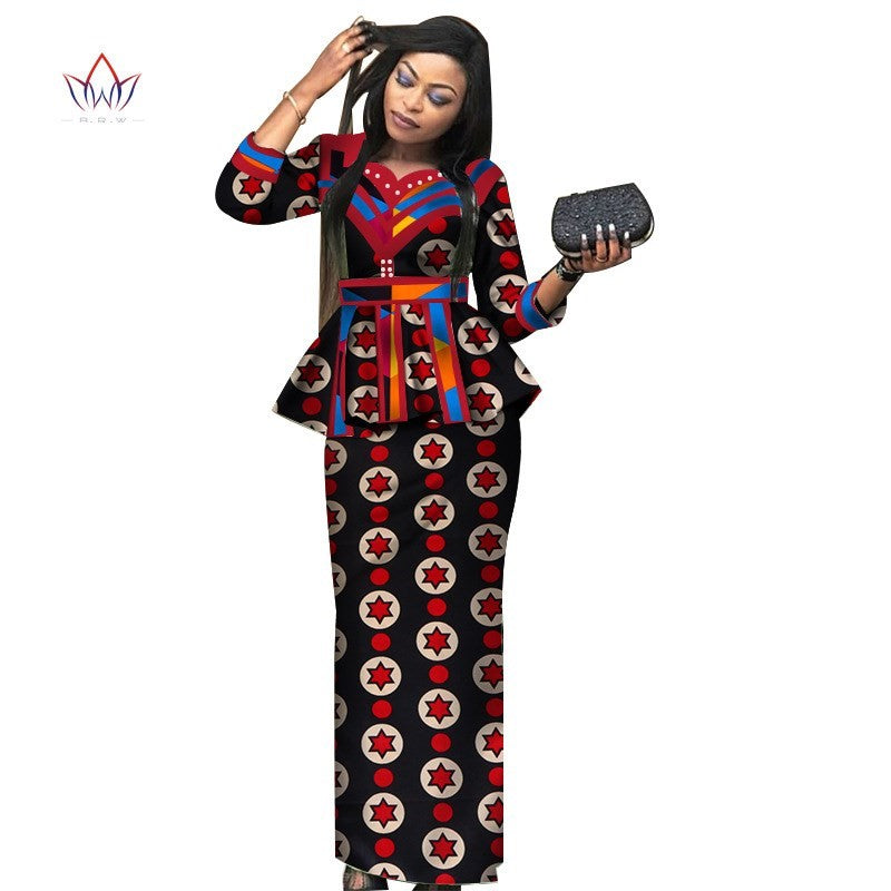 African Lady Suit African Dashiki Skirt Suit African Traditional Dress Ladies Plus Size Printed Skirt