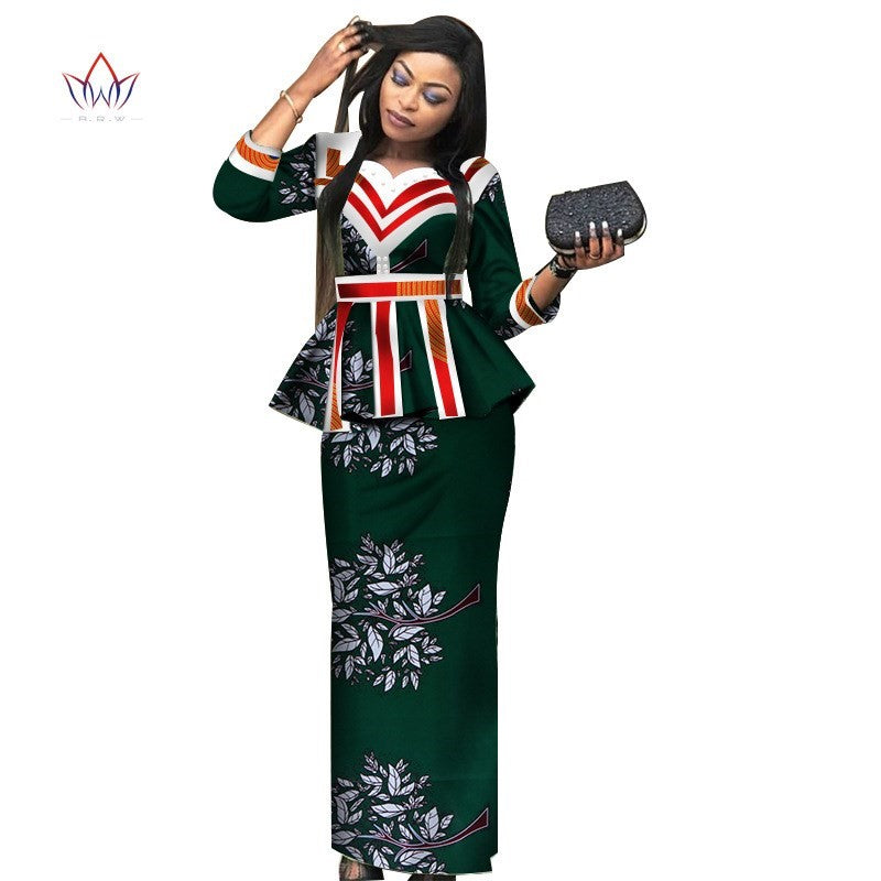 African Lady Suit African Dashiki Skirt Suit African Traditional Dress Ladies Plus Size Printed Skirt