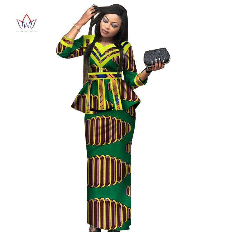 African Lady Suit African Dashiki Skirt Suit African Traditional Dress Ladies Plus Size Printed Skirt