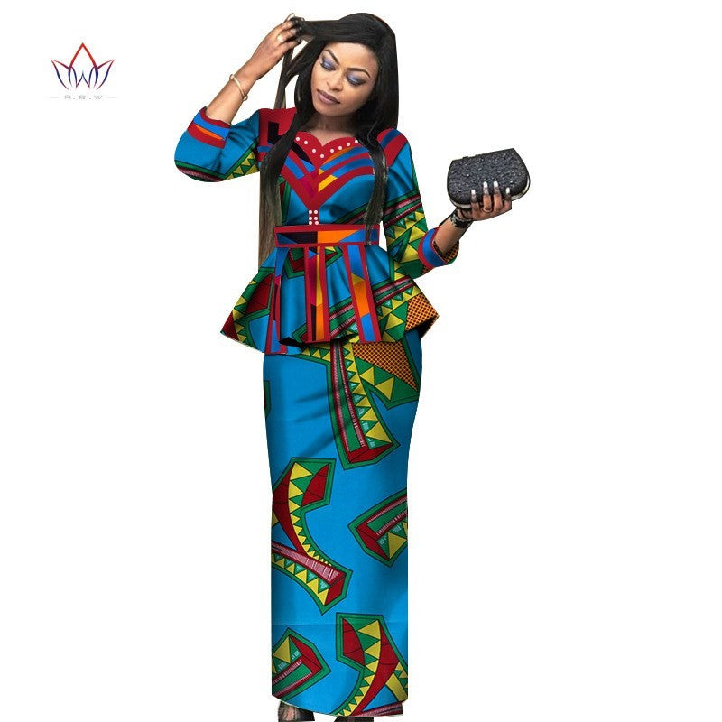 African Lady Suit African Dashiki Skirt Suit African Traditional Dress Ladies Plus Size Printed Skirt