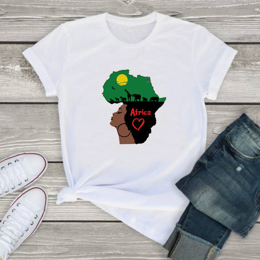 Melanin African Map T-Shirt African Girl