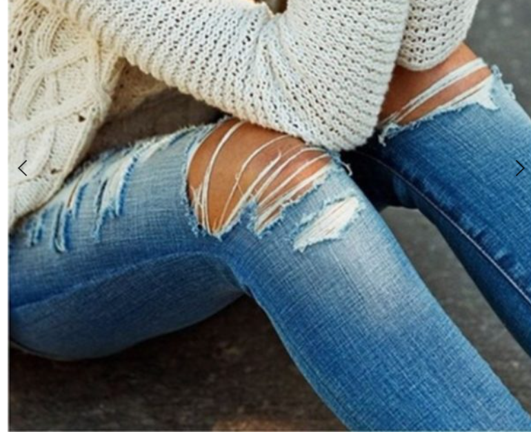 Fashion Personality Stretch Ripped Casual Jeans