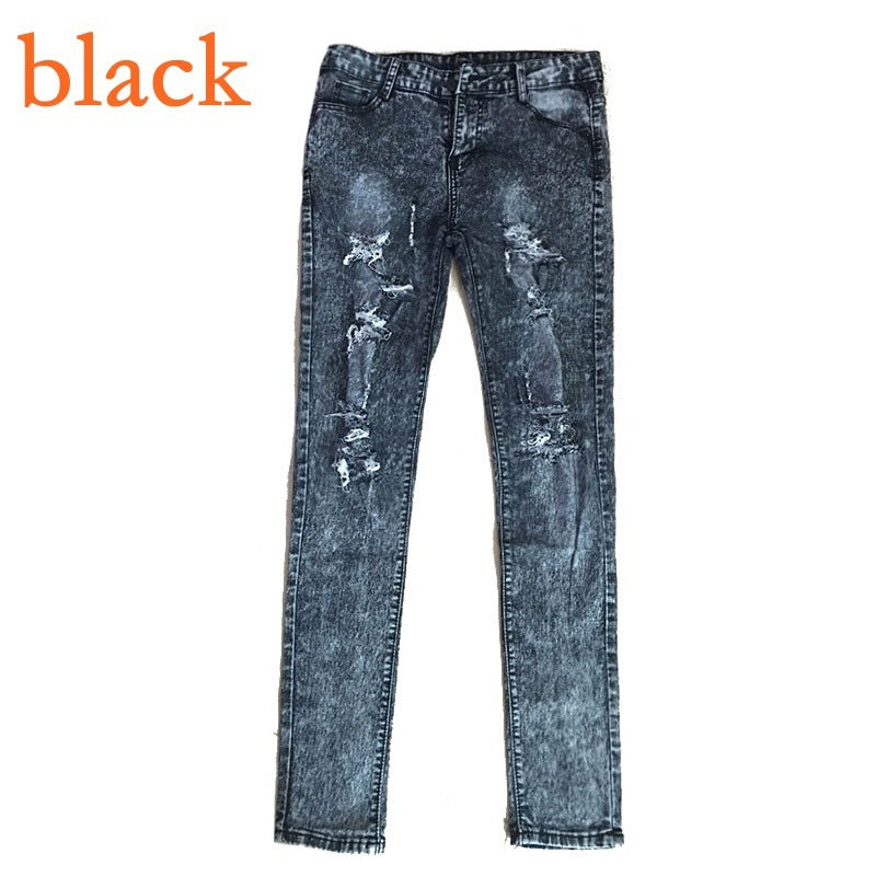 Fashion Personality Stretch Ripped Casual Jeans