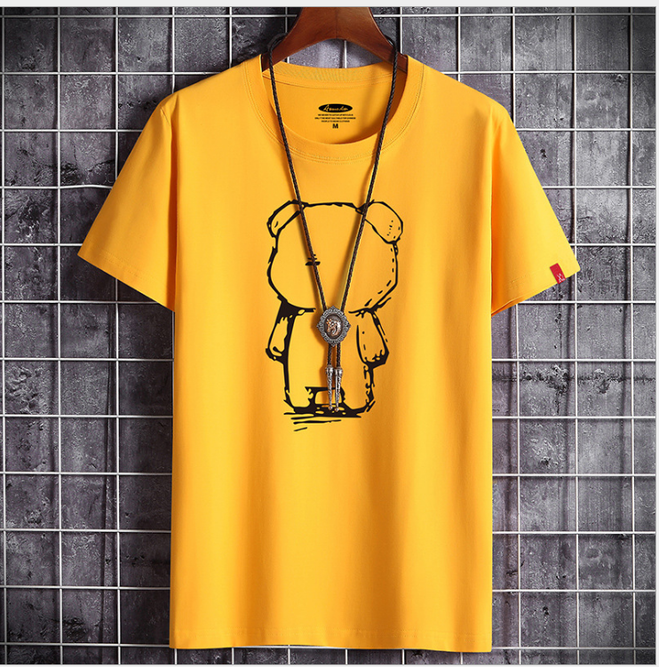 Mens Casual Bear Anime T-Shirt