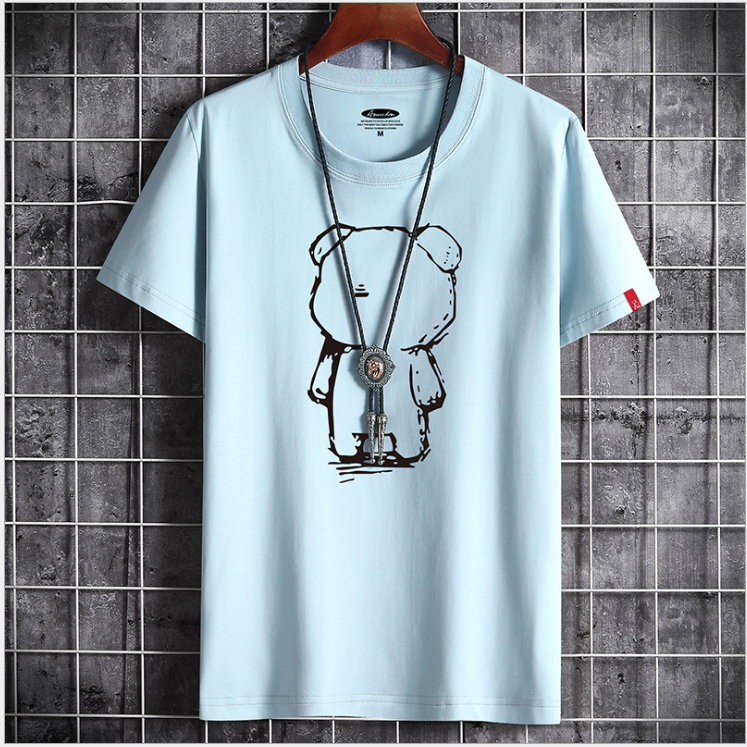 Mens Casual Bear Anime T-Shirt