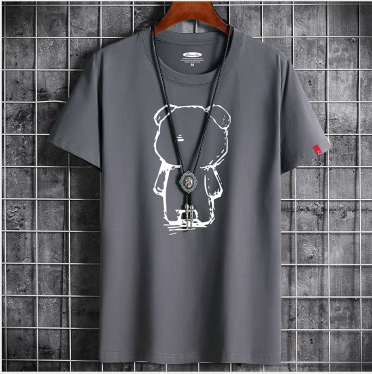 Mens Casual Bear Anime T-Shirt