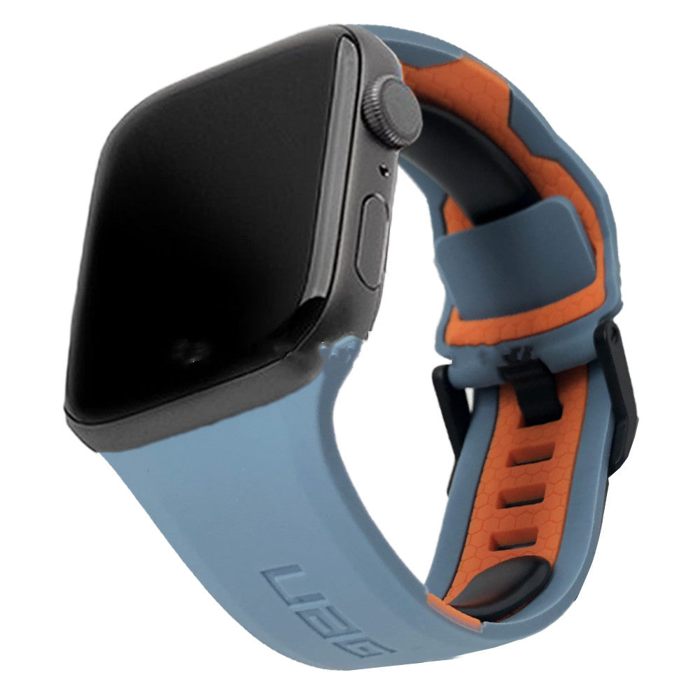 Compatible with Apple, Suitable For iWatch 38MM 40MM Meteorite Silicone Strap Two-color Green Blue Black Red Yellow