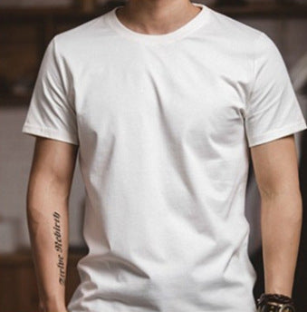 Pure White T-Shirt With Autumn And Winter Short Sleeved Bottoming Shirt For Men