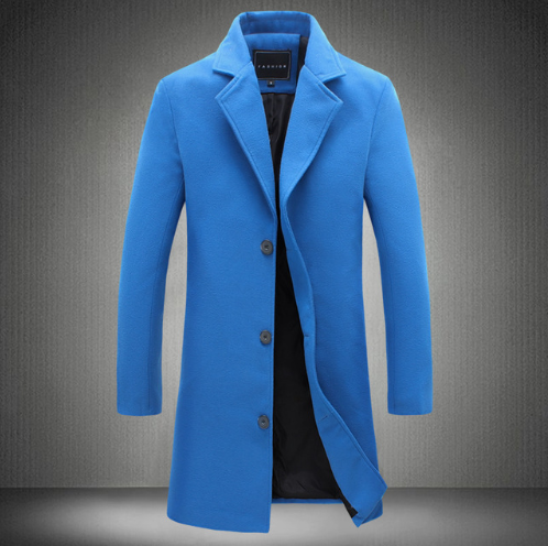 Autumn And Winter New Mens Solid Color Casual  Coats