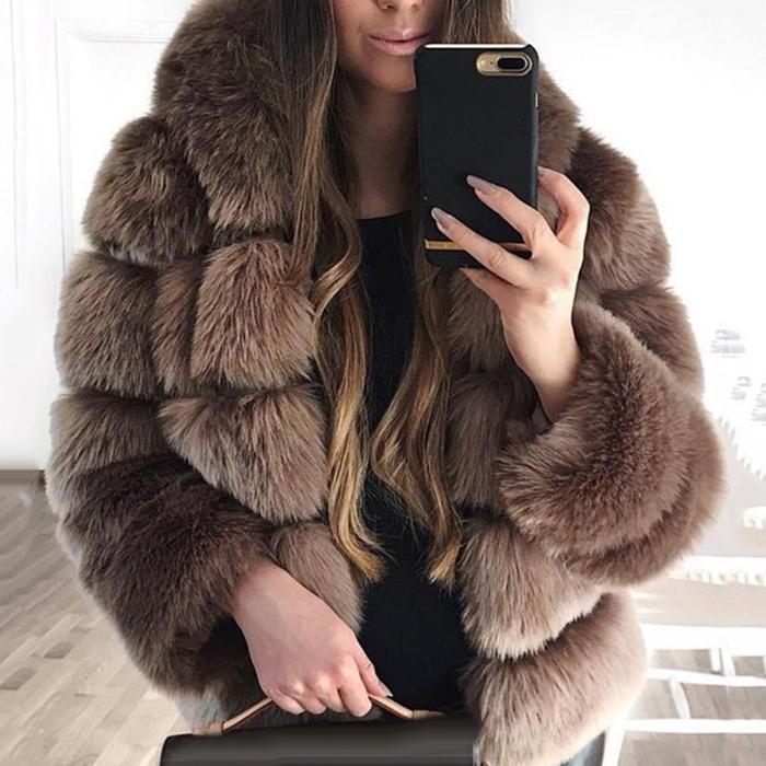 Fur Fox Fur Hooded Women's Coat