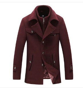 Men Woolen Coats Winter Slim Fit