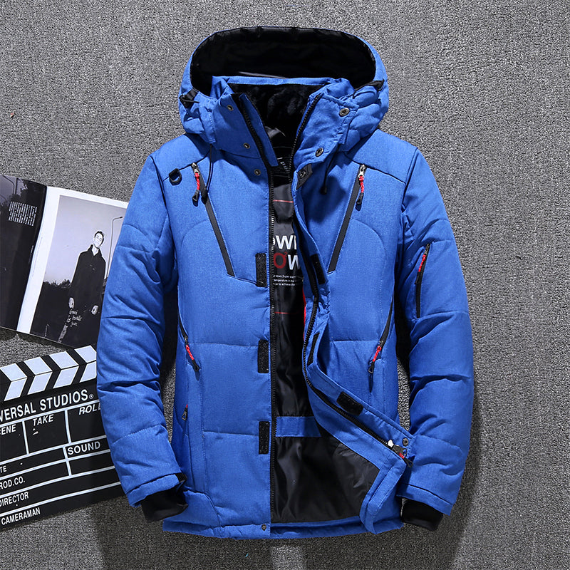 Winter Thick Men Solid Hooded Coats Detachable Jacket