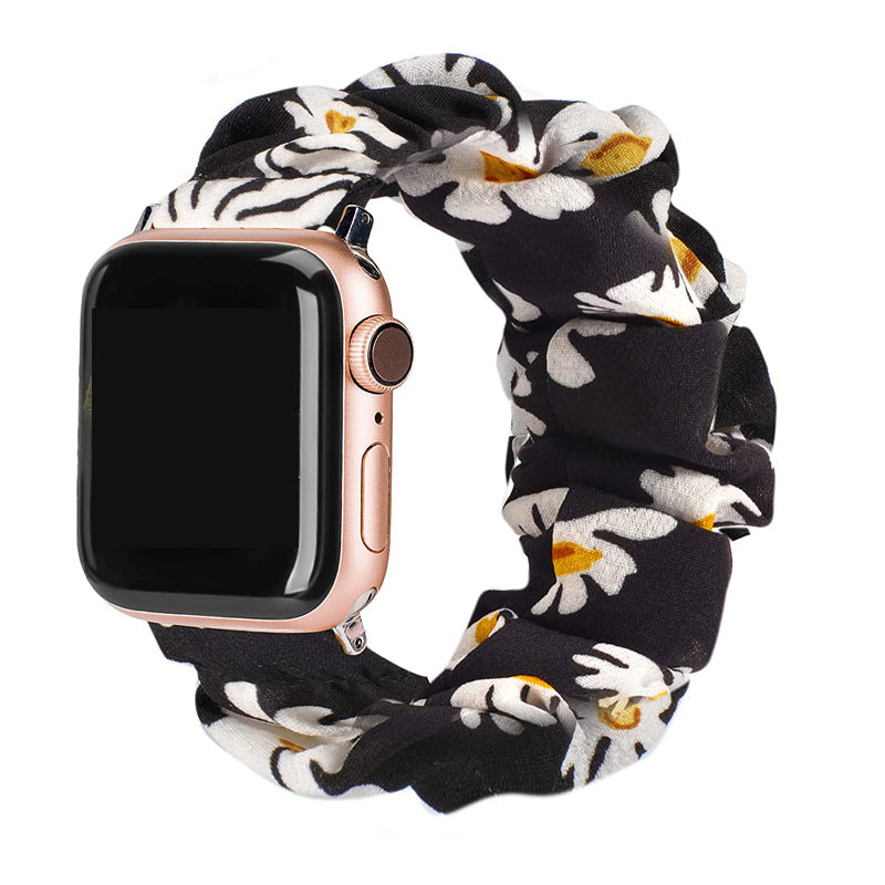 Compatible with Apple, Printed Fabric iWatch New Product Bracelet Hair Ring Strap