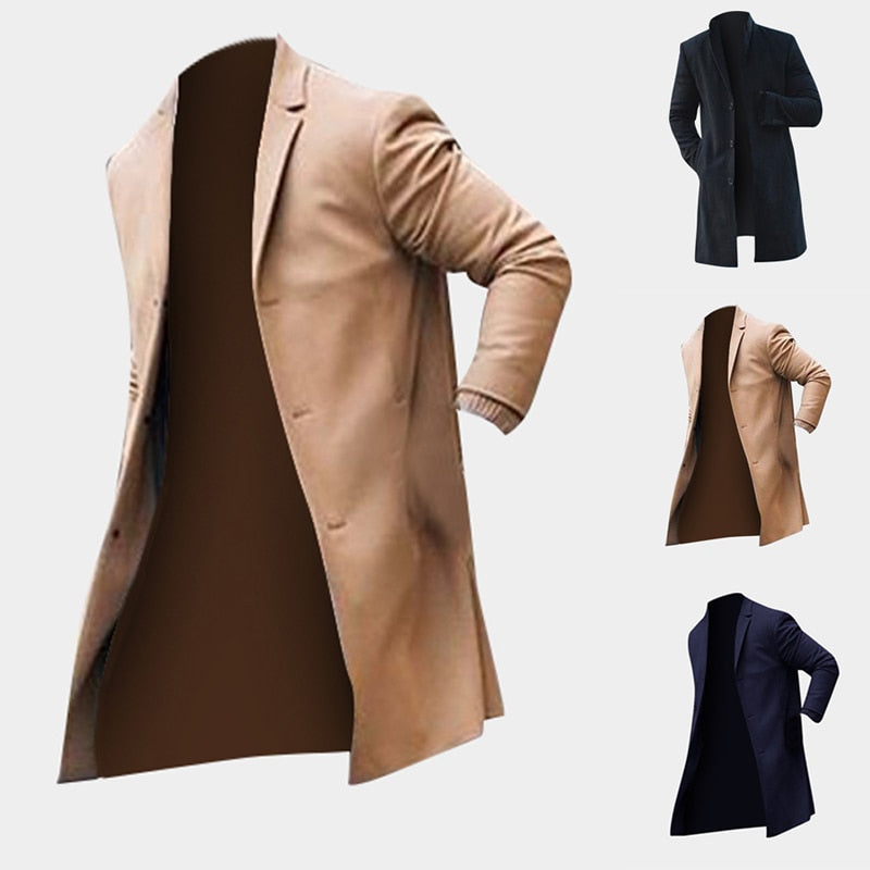 Fashion Winter Men's Trench Long Coat