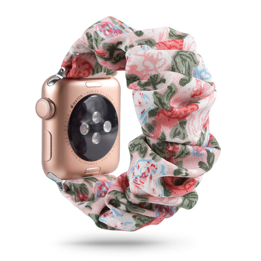 Compatible with Apple, Printed Fabric iWatch New Product Bracelet Hair Ring Strap