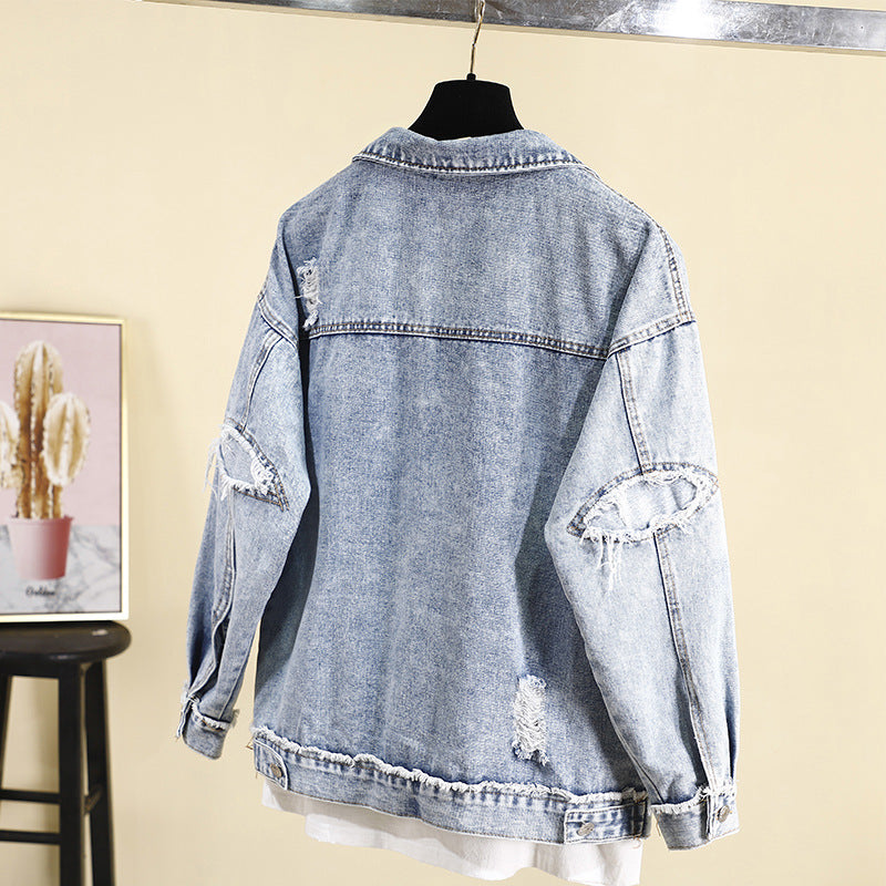 Women's Ripped Denim Jacket