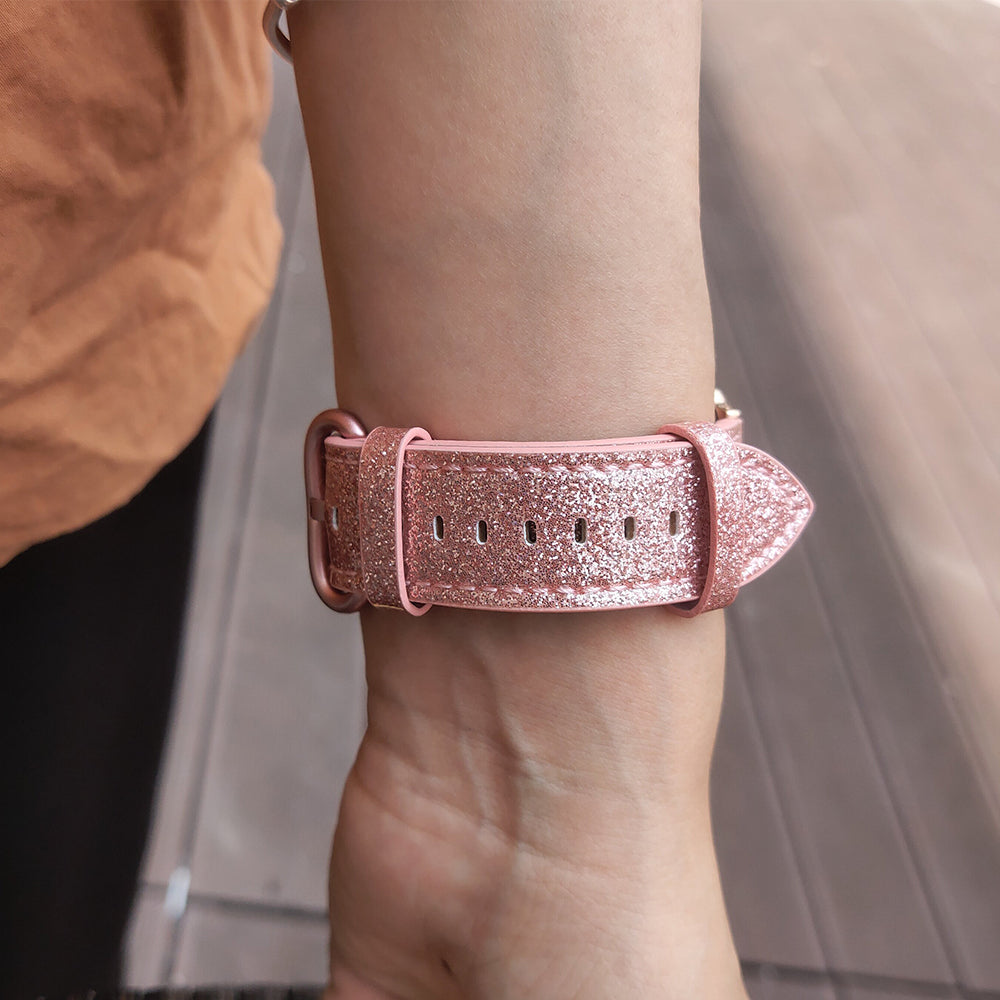 Compatible with Apple, iWatch Leather Glitter Strap