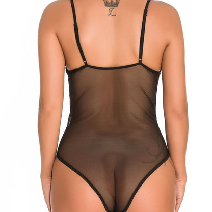 Women's Mesh Lace Sling Lingerie Bodysuit