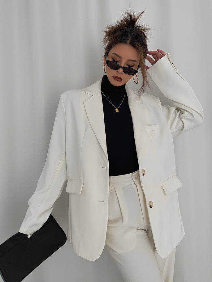 Three-dimensional White Suit Jacket