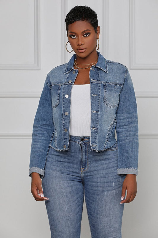 Stretch Denim Jacket Women Slim Short Jacket