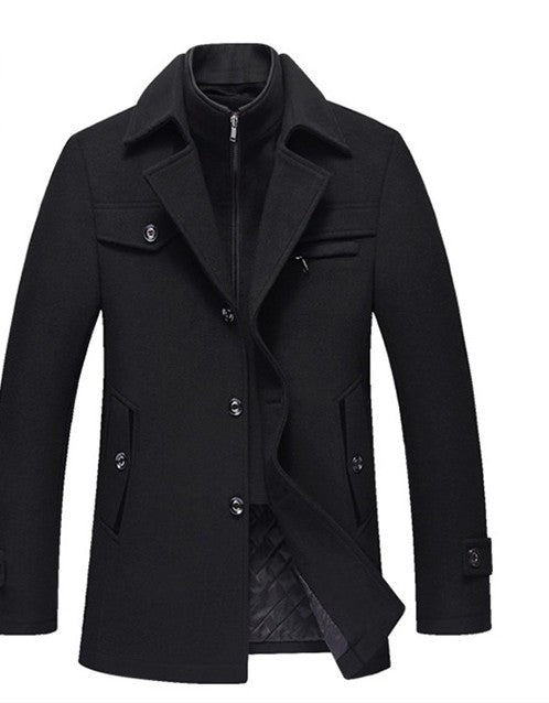 Men Woolen Coats Winter Slim Fit