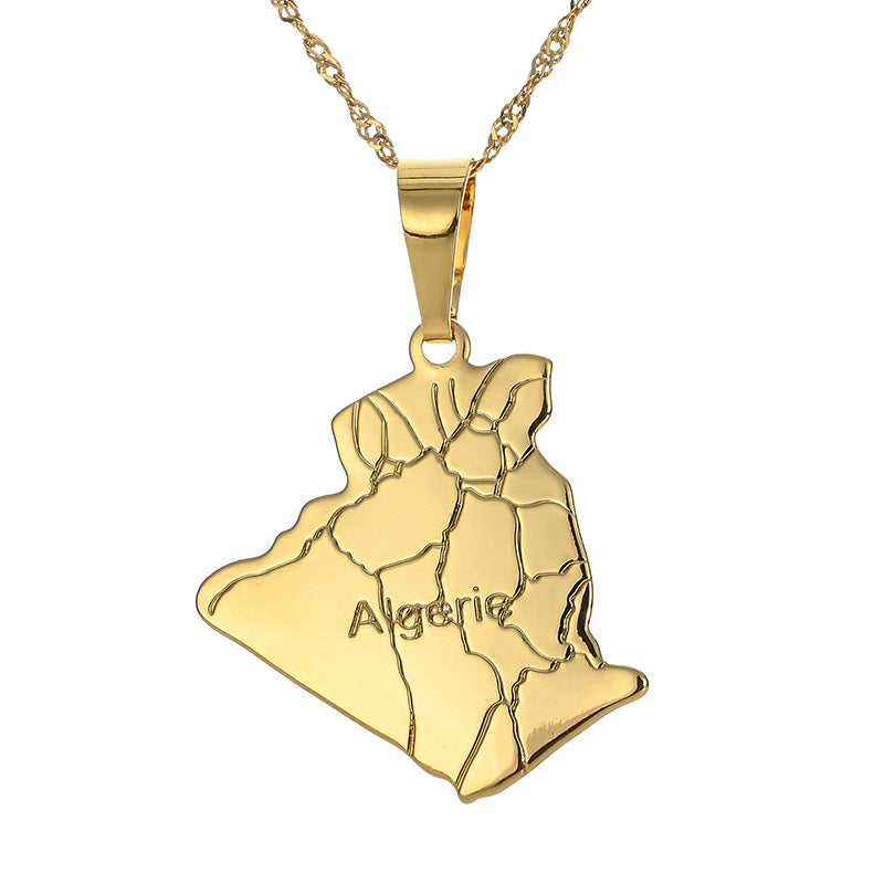 Golden Africa Map Necklace