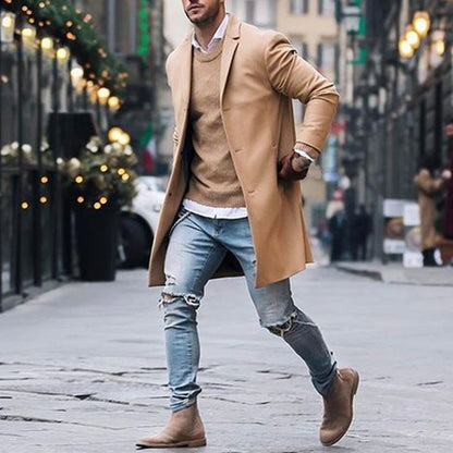 Fashion Winter Men's Trench Long Coat