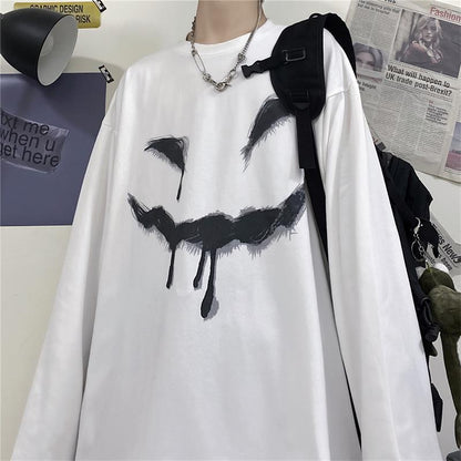 Printed Loose Student Harajuku Long Sleeve T-Shirt For Men and Women