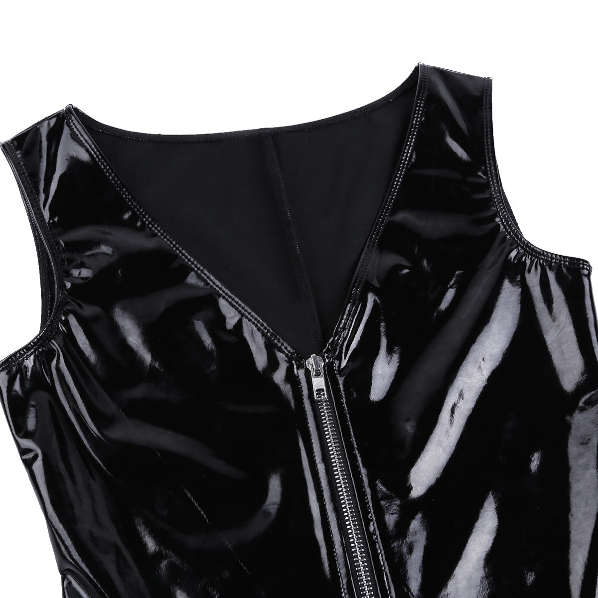 Women's Black Latex Bedroom Bodysuit