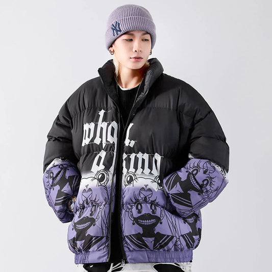 Hip Hop Oversized Padded Gradient Carto