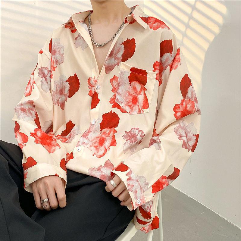 Mens Temperament Fashion Casual Printed Shirt