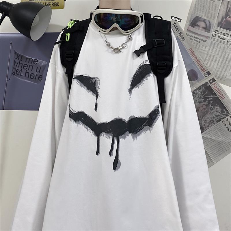 Printed Loose Student Harajuku Long Sleeve T-Shirt For Men and Women