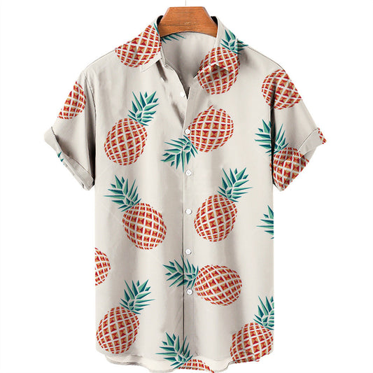 Casual Fruit Print Hawaiian Shirt For Men