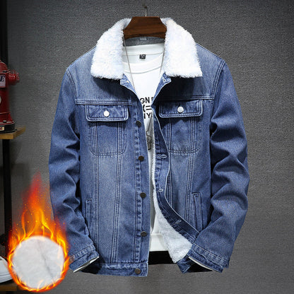 Mens Blue Padded Casual Jacket