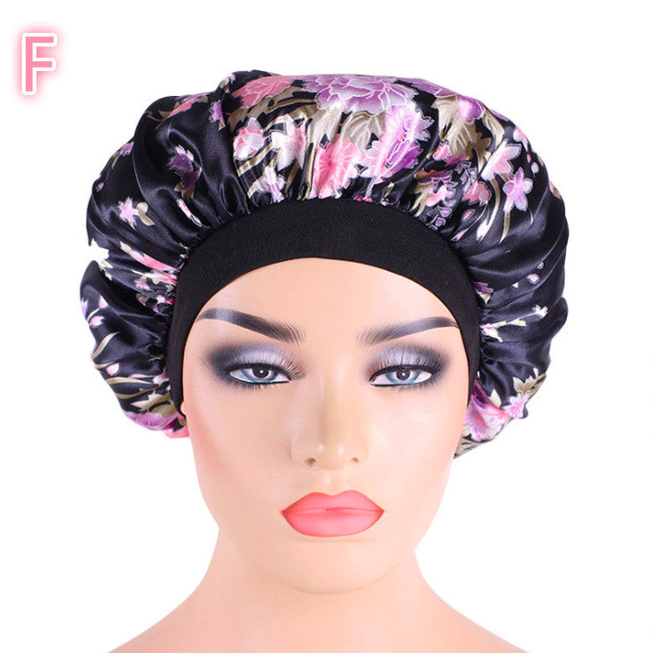 Beauty Print Satin Silk Bonnet Sleep Night Cap